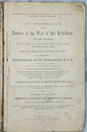 An Alphabetical List of the Battles of the War of the Rebellion with Dates from Ft. Sumter, S. C....