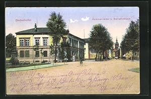 Carte postale Diedenhofen, Kommandantur et Bismarckstrasse