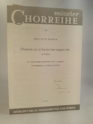 Seller image for Domine, ne in furore tuo arguas me (6. Psalm) für vierstimmigen gemischten Chor a cappella for sale by ANTIQUARIAT Franke BRUDDENBOOKS