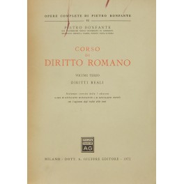 Imagen del vendedor de Corso di diritto romano. Vol. III - Diritti reali a la venta por Libreria Antiquaria Giulio Cesare di Daniele Corradi