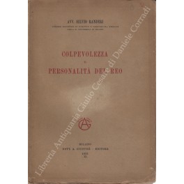 Bild des Verkufers fr Colpevolezza e personalit del reo zum Verkauf von Libreria Antiquaria Giulio Cesare di Daniele Corradi