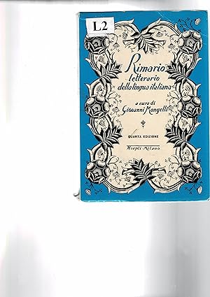 Seller image for Rimario letterario della lingua italiana. Quarta edizione. for sale by Libreria Gull