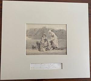 Albumen photo circa 1880's of Queen Victoria with Princess Beatrice and a Group of 4 Dogs plus a ...
