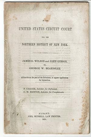 IN THE UNITED STATES CIRCUIT COURT FOR THE NORTHERN DISTRICT OF NEW YORK. JAMES G. WILSON AND JOH...