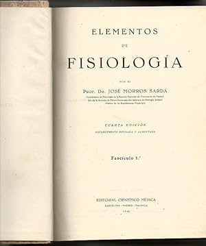 Imagen del vendedor de ELEMENTOS DE FISIOLOGIA. a la venta por Librera Javier Fernndez