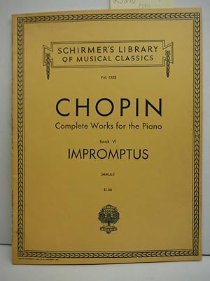 Immagine del venditore per Chopin Complete Works for the Piano Book VII. Schirmer's Vol. 1553) venduto da Imperial Books and Collectibles