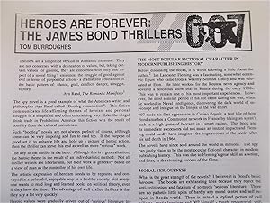 Seller image for Heroes Are Forever: The James Bond Thrillers (Libertarian Alliance Cultural Notes No. 29) for sale by Bloomsbury Books