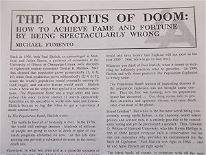 Imagen del vendedor de The Profits of Doom: How to Achieve Fame and Fortune by Being Spectacularly Wrong (Libertarian Alliance Economic Notes No. 44) a la venta por Bloomsbury Books