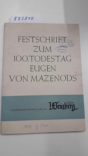 Seller image for Festschrift zum 100. Todestag Eugen von Mazenods - Die Hnfelder Oblaten 21.Mai 1961 for sale by Versand-Antiquariat Konrad von Agris e.K.