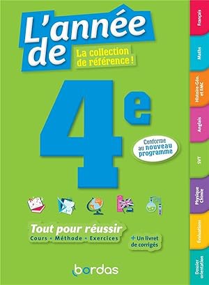 l'année de : 4e ; toutes les matières (édition 2019)