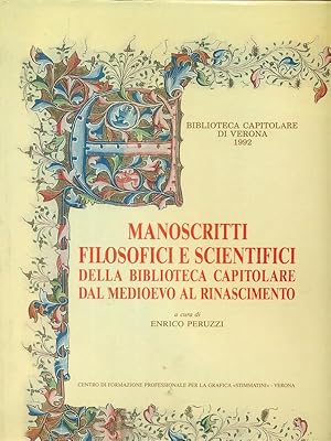 Bild des Verkufers fr Manoscritti filosofici e scientifici della biblioteca capitolare dal Medioevo al Rinascimento zum Verkauf von Librodifaccia