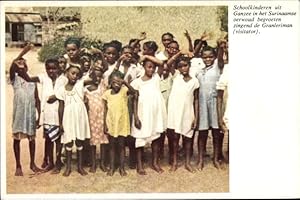 Bild des Verkufers fr Ansichtskarte / Postkarte Suriname, Schoolkinderen zum Verkauf von akpool GmbH