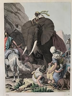 Hannibal's Elephanten, "Buch der Welt", 1864/ Tafel 48, zwischen S 376/377