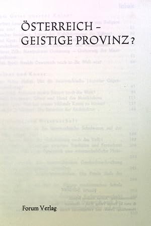 Imagen del vendedor de sterreich - geistige Provinz?. a la venta por books4less (Versandantiquariat Petra Gros GmbH & Co. KG)