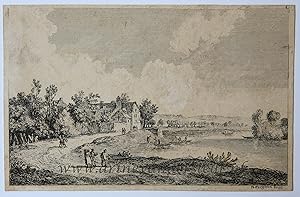 [Original etching, ets] N. Perignon. River landscape, published before 1800.