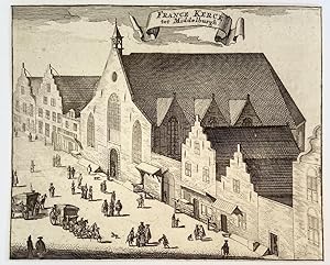 Print/Prent: France Kerck tot Middelburgh (Middelburg), ca 1696.