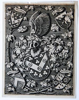 Print. Familiewapen/Coat of arms of the Hellemans family.