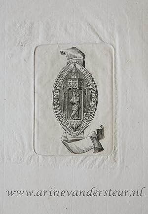 [Antique engraving, gravure] Unknown maker, Seal with a Madonna and Child.