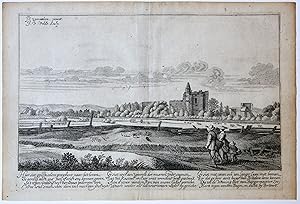 Antique print, etching | Brederode castle/Kasteel Brederode bij Haarlem, published 1628, 1 p.