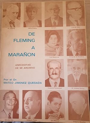 Imagen del vendedor de DE FLEMING A MARAON. ANECDOTAS DE MI ARCHIVO. a la venta por Libreria Lopez de Araujo
