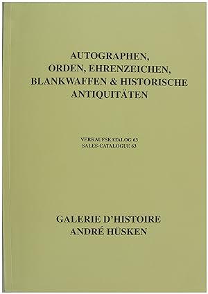 Seller image for Autografen, Orden, Ehrenzeichen, Blankwaffen & Historische Antiquitaeten for sale by Entelechy Books