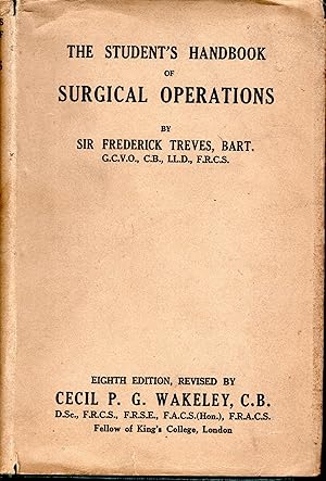 Bild des Verkufers fr The Student's Handbook of Surgical Operations - Eighth Edition 1946 zum Verkauf von Artifacts eBookstore