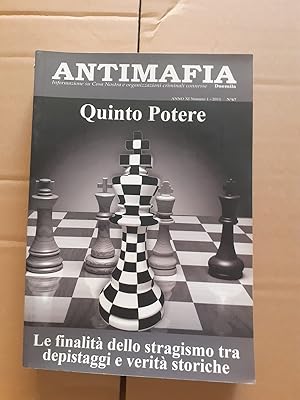 Seller image for ANTIMAFIA QUINTO POTERE RIVISTA DI INFORMAZIONE SU COSA NOSTRA E ORGANIZZAZIONI CRIMINALI ANNO XI N 1, for sale by Libreria antiquaria Pagine Scolpite