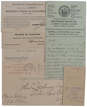 1910-1925 Collection of Attorney and Insurance Correspondence, Providence, Rhode Island