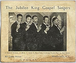 Advertisement Card for The Jubilee King Gospel Singers