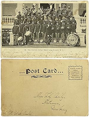 Real Photo Postcard of The Carlisle Indian Band. Long Branch, N.J.