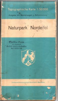 Naturpark Nordeifel: Topographische Karte 1:50000. Ausgabe mit Wanderwegen und Schummerung