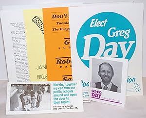 Image du vendeur pour Greg Day Campaign Materials [7 handbills, brochures and a speech] mis en vente par Bolerium Books Inc.