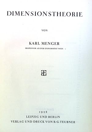 Bild des Verkufers fr Dimensionstheorie. zum Verkauf von books4less (Versandantiquariat Petra Gros GmbH & Co. KG)