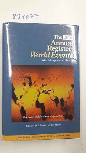 Seller image for ANNUAL REGISTER World Events 2016 for sale by Versand-Antiquariat Konrad von Agris e.K.