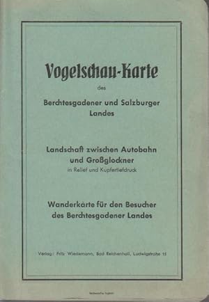 Vogelschau-Karte des Berchtesgadener und Salzburger Landes, Landschaft zwischen Autobahn und Groß...