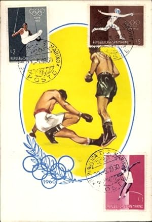 Künstler Ansichtskarte / Postkarte Roma Rom Lazio, Olympische Spiele 1960, Boxkampf