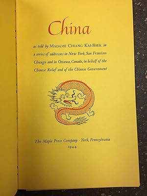 Bild des Verkufers fr CHINA [SIGNED BY HOWARD KING] zum Verkauf von Second Story Books, ABAA