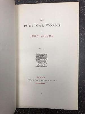 THE POETICAL WORKS OF JOHN MILTON [TWO VOLUMES]