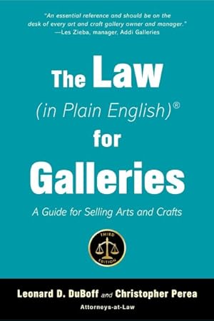 Seller image for Law (in Plain English) for Galleries : A Guide for Selling Arts and Crafts for sale by GreatBookPrices