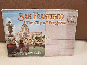 San Francisco, the City of Progress.( Souvenir-Folder ). Leporello-Postkarte mit 20 farbigen Ansi...
