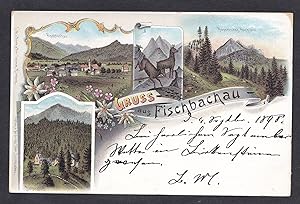 "Gruss aus Fischbachau" - Fischbachau LK Miesbach Bayern Postkarte Ansichtskarte AK