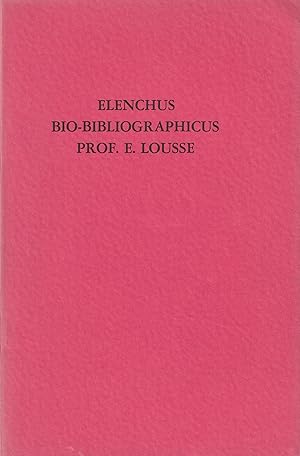 Bild des Verkufers fr Elenchus Bio-Bibliographicus Prof. E. Lousse zum Verkauf von Clivia Mueller