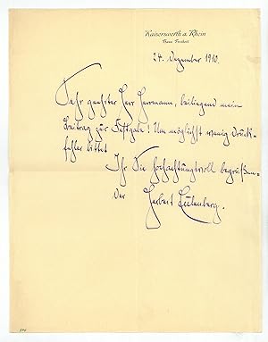 Imagen del vendedor de Eigenh. Brief mit U. a la venta por Antiquariat INLIBRIS Gilhofer Nfg. GmbH