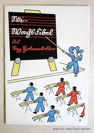 Seller image for Ski-Wachs-Fibel (Deckeltitel in Stterlin). Werbeschrift der Vereinigten Wachswarenfabriken Hornung u. Dr. Fischer KG. Ditzingen (1939). Kl.-8vo. Mit zahlreichen Illustrationen. (8 S.). Illustrierter Or.-Umschlag (Mnnlein u. Weiblein in blauen bwz. roten Skianzgen u. zu wachsenden Skiern vor einer groen Schultafel). for sale by Jrgen Patzer