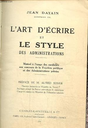 Seller image for L'art d'crire et le style des administrations for sale by Le-Livre