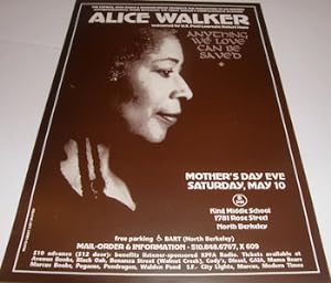 Seller image for Alice Walker. Reading from Anything We Love Can Be Saved. Welcomed by US Poet Laureate Robert Hass. At King Middle School, North Berkeley, Saturday May 10, 1997. for sale by Wittenborn Art Books