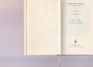 Bild des Verkufers fr Goethes Werke. Hrsg. von Reinhard Buchwald. Band II.: Dichtung und Wahrheit. Dritter und vierter Teil. zum Verkauf von Ant. Abrechnungs- und Forstservice ISHGW