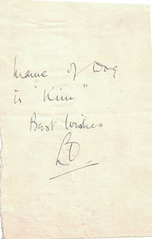 Signed note and ephemera by Laurence Olivier.