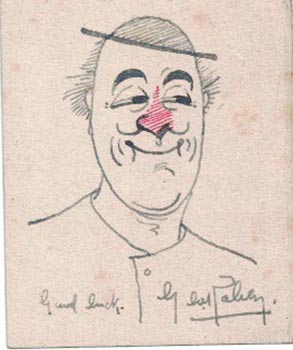 Original self-portrait drawing of George Robey.