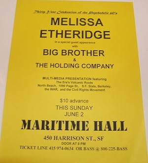 Poster for Melissa Etheridge In a Special Guest Appearance with Big Brother and the Holding Compa...